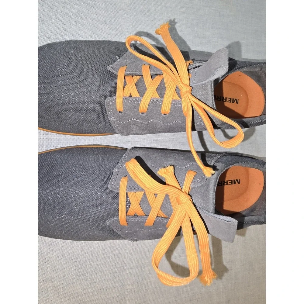 Merrell Men's Grey/Orange Airmesh Lightweight Sneakers Shoes Comfortable Size 11